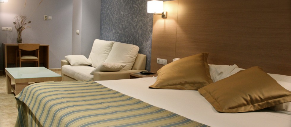 Cuarto de baño con bañera, mesa de trabajo, televisión, armario, mueble porta equipaje, aire acondicionado, calefacción, wifi y caja de seguridad.